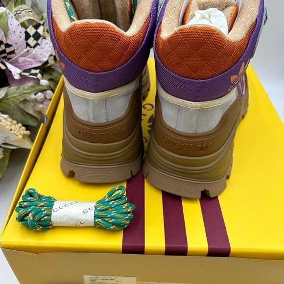 Men’s Gucci X Adidas lace up  boots size 10.5 made in Italy - Picture 8 of 10